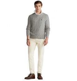 Men's Cable-Knit Cotton Sweater Fawn Grey Heather $74.00 Sweaters