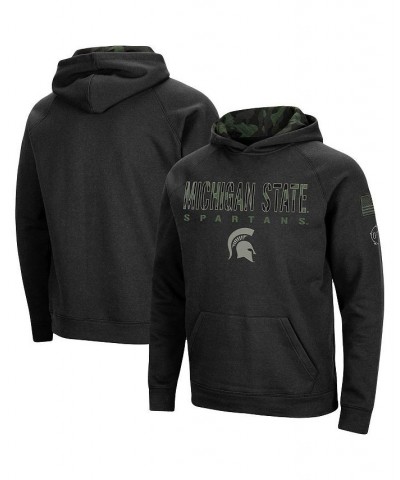 Men's Black Michigan State Spartans Big and Tall OHT Military-Inspired Appreciation Raglan Pullover Hoodie $26.66 Sweatshirt