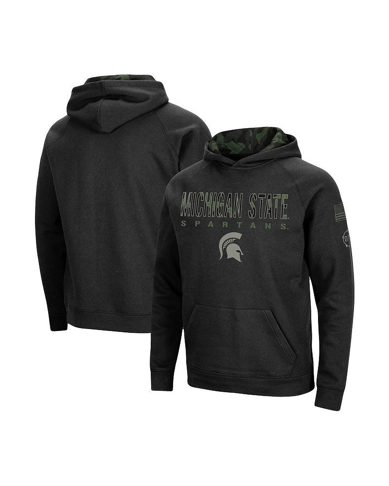 Men's Black Michigan State Spartans Big and Tall OHT Military-Inspired Appreciation Raglan Pullover Hoodie $26.66 Sweatshirt