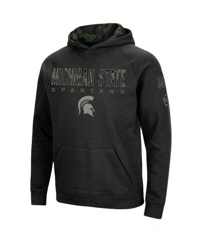 Men's Black Michigan State Spartans Big and Tall OHT Military-Inspired Appreciation Raglan Pullover Hoodie $26.66 Sweatshirt