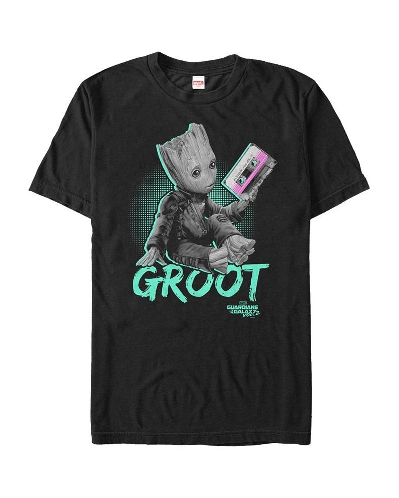 Marvel Men's Guardians of the Galaxy Vol. 2 Curious Neon Baby Groot Short Sleeve T-Shirt Black $18.19 T-Shirts