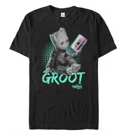 Marvel Men's Guardians of the Galaxy Vol. 2 Curious Neon Baby Groot Short Sleeve T-Shirt Black $18.19 T-Shirts