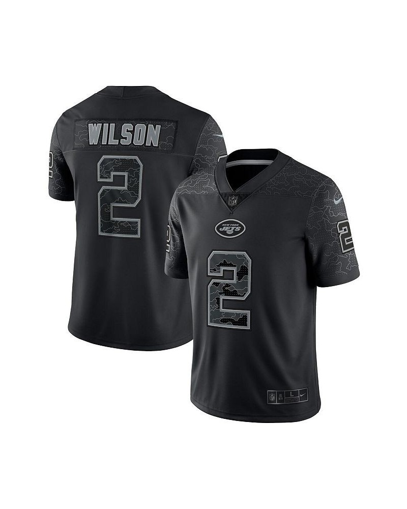 Men's Zach Wilson Black New York Jets RFLCTV Limited Jersey $54.76 Jersey