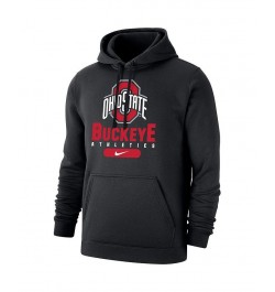 Men's Black Ohio State Buckeyes Big and Tall Club Stack Fleece Pullover Hoodie $34.85 Sweatshirt