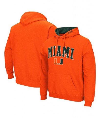 Men's Orange Miami Hurricanes Arch and Logo 3.0 Pullover Hoodie $34.19 Sweatshirt