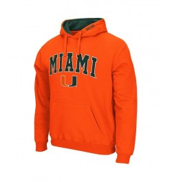 Men's Orange Miami Hurricanes Arch and Logo 3.0 Pullover Hoodie $34.19 Sweatshirt