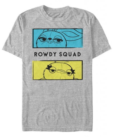 Disney Pixar Men's Toy Story 4 Ducky and Bunny Rowdy Squad Short Sleeve T-Shirt Gray $16.45 T-Shirts