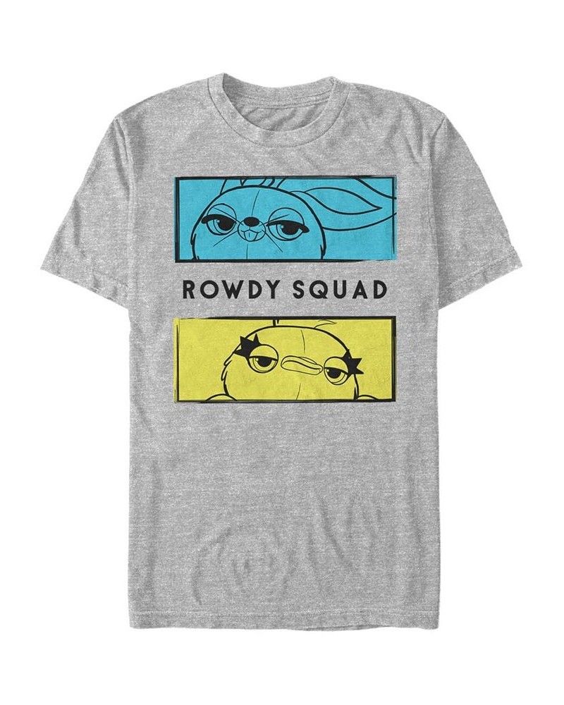 Disney Pixar Men's Toy Story 4 Ducky and Bunny Rowdy Squad Short Sleeve T-Shirt Gray $16.45 T-Shirts