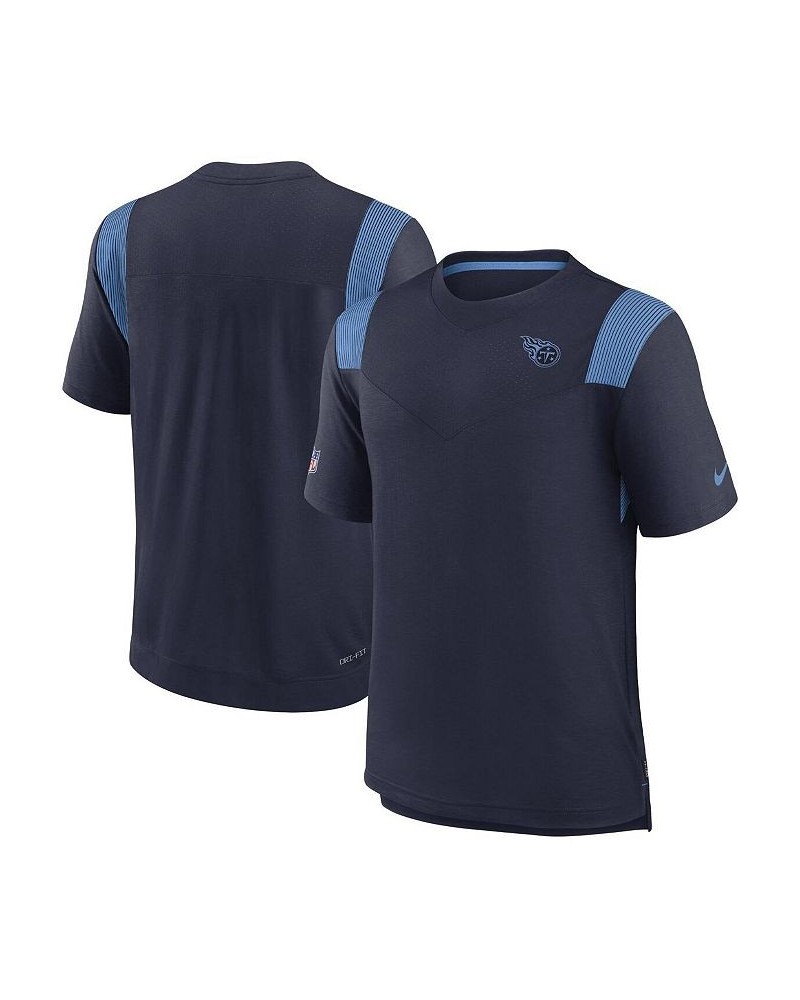 Men's Navy Tennessee Titans Sideline Tonal Logo Performance Player T-shirt $27.50 T-Shirts