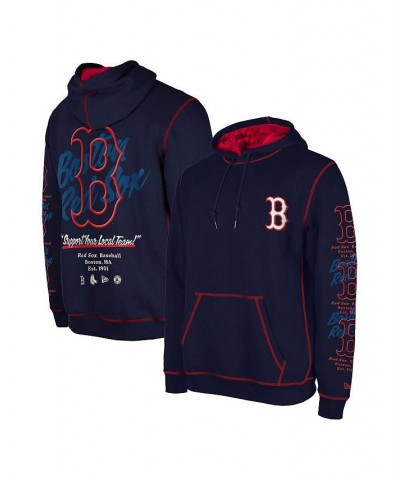 Men's Navy Boston Red Sox Team Split Pullover Hoodie $45.10 Sweatshirt