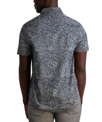 Men's Slim-Fit Allover Print Snap Shirt Black $65.33 Shirts