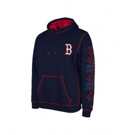 Men's Navy Boston Red Sox Team Split Pullover Hoodie $45.10 Sweatshirt