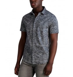 Men's Slim-Fit Allover Print Snap Shirt Black $65.33 Shirts