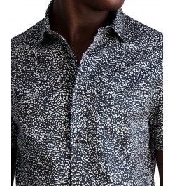 Men's Slim-Fit Allover Print Snap Shirt Black $65.33 Shirts