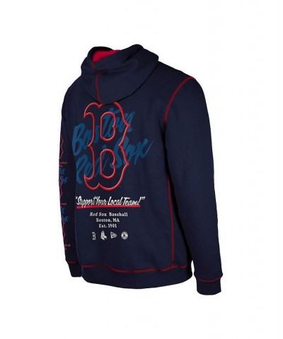 Men's Navy Boston Red Sox Team Split Pullover Hoodie $45.10 Sweatshirt