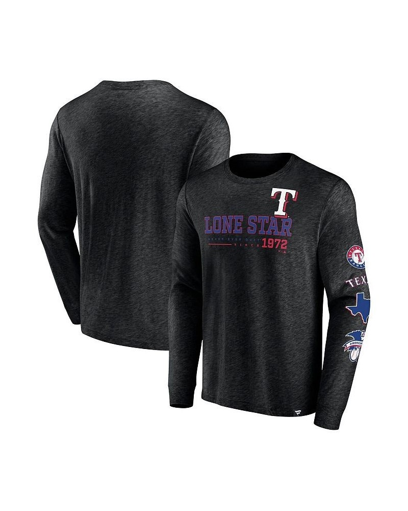 Men's Branded Black Texas Rangers High Whip Pitcher Long Sleeve T-shirt $28.99 T-Shirts