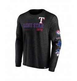 Men's Branded Black Texas Rangers High Whip Pitcher Long Sleeve T-shirt $28.99 T-Shirts