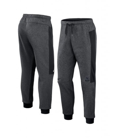 Men's Heathered Gray, Black New York Yankees Authentic Collection Flux Performance Jogger Pants $32.00 Pants