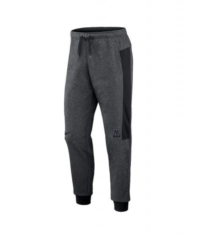 Men's Heathered Gray, Black New York Yankees Authentic Collection Flux Performance Jogger Pants $32.00 Pants