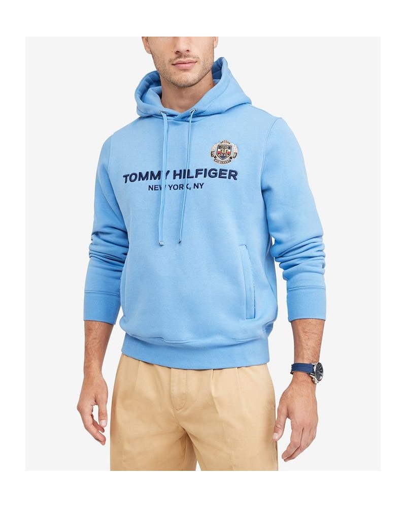 Men's Icon Stack Crest Pullover Hoodie Sweatshirt Blue $37.36 Sweatshirt