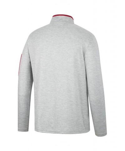 Men's Heathered Gray, Cardinal USC Trojans Country Club Windshirt Quarter-Zip Jacket $28.60 Sweatshirt