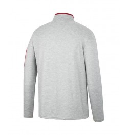 Men's Heathered Gray, Cardinal USC Trojans Country Club Windshirt Quarter-Zip Jacket $28.60 Sweatshirt