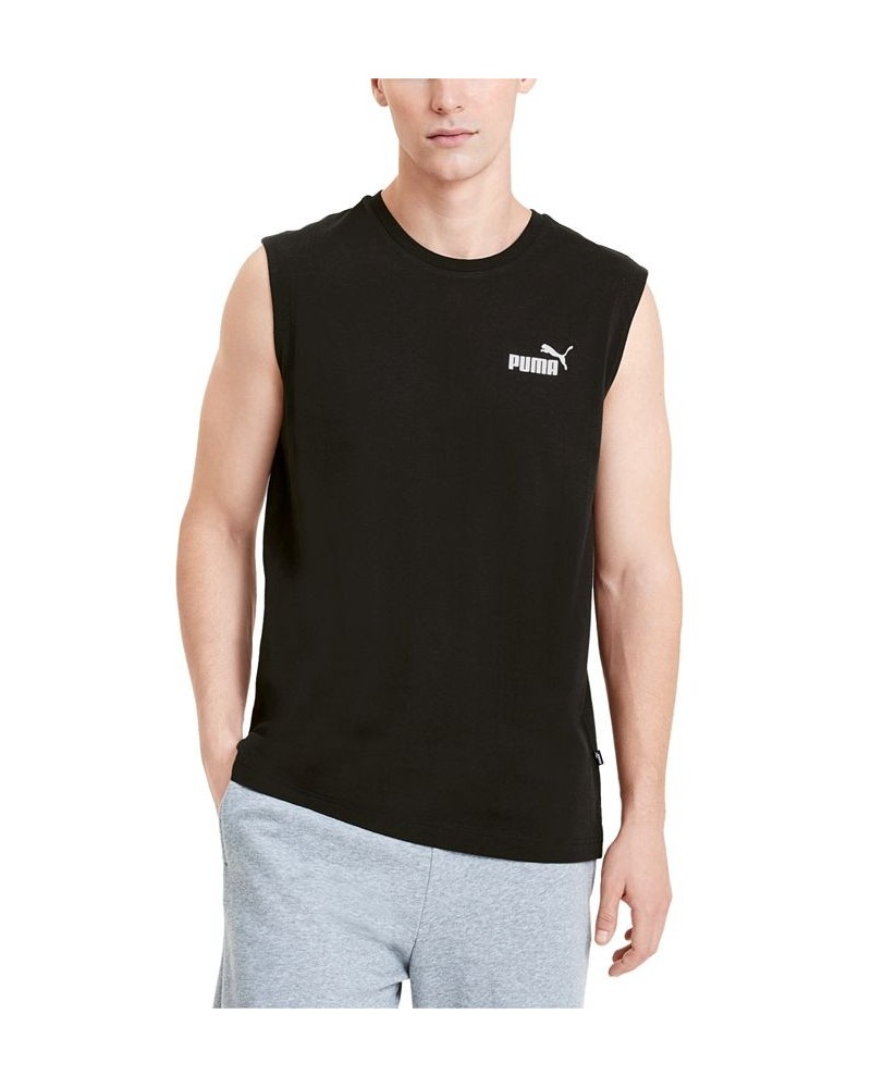 Men's Ess Logo Graphic Sleeveless T-Shirt Black $18.20 T-Shirts