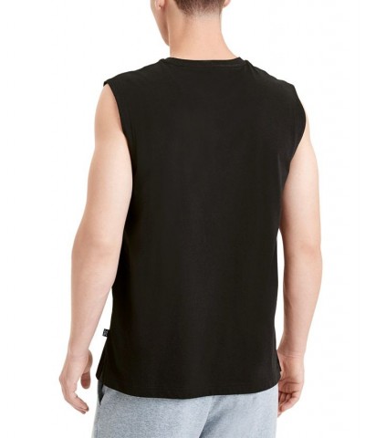 Men's Ess Logo Graphic Sleeveless T-Shirt Black $18.20 T-Shirts