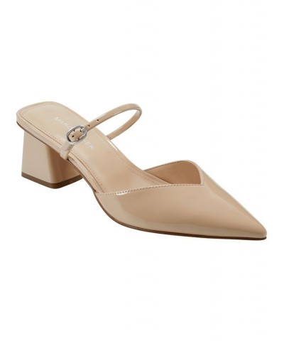 Women's Lakey Pointy Toe Block Heel Dress Pumps Tan/Beige $49.50 Shoes