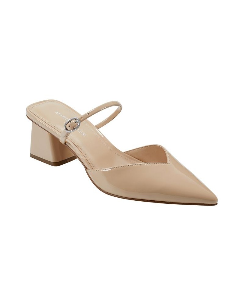 Women's Lakey Pointy Toe Block Heel Dress Pumps Tan/Beige $49.50 Shoes