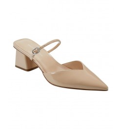 Women's Lakey Pointy Toe Block Heel Dress Pumps Tan/Beige $49.50 Shoes