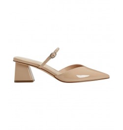 Women's Lakey Pointy Toe Block Heel Dress Pumps Tan/Beige $49.50 Shoes