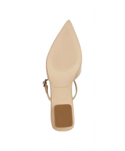 Women's Lakey Pointy Toe Block Heel Dress Pumps Tan/Beige $49.50 Shoes