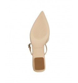 Women's Lakey Pointy Toe Block Heel Dress Pumps Tan/Beige $49.50 Shoes