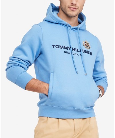 Men's Icon Stack Crest Pullover Hoodie Sweatshirt Blue $37.36 Sweatshirt