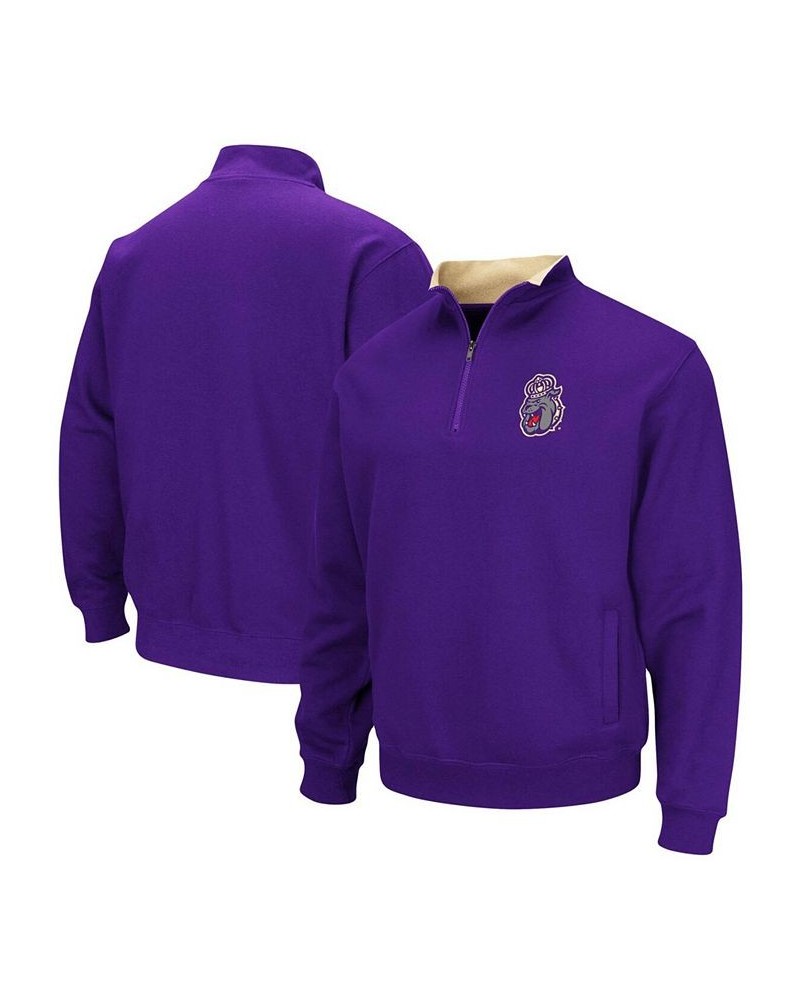 Men's Purple James Madison Dukes Tortugas Logo Quarter-Zip Jacket $28.20 Sweatshirt