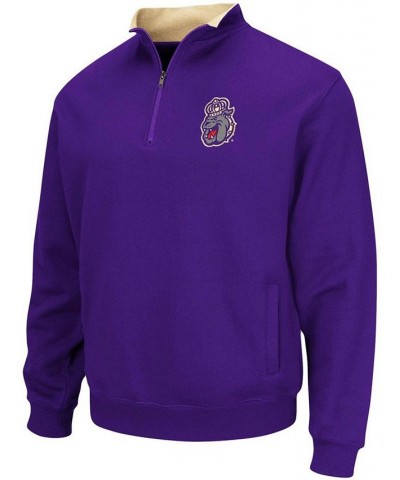 Men's Purple James Madison Dukes Tortugas Logo Quarter-Zip Jacket $28.20 Sweatshirt