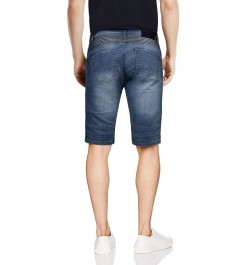 Men's Distressed Moto Denim Shorts Blue $30.60 Shorts