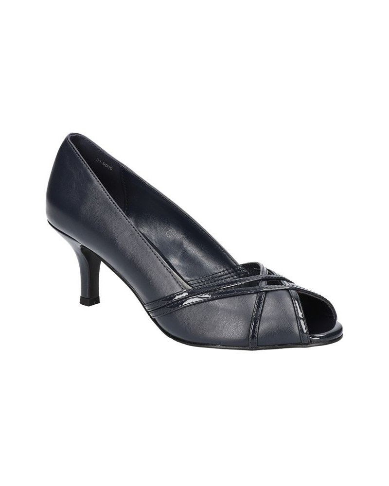 Women's Celeste Peep Toe Pumps Blue $39.00 Shoes