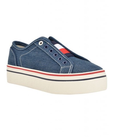 Women's Balie Casual Hi Wall Slip-on Sneakers Blue $39.50 Shoes