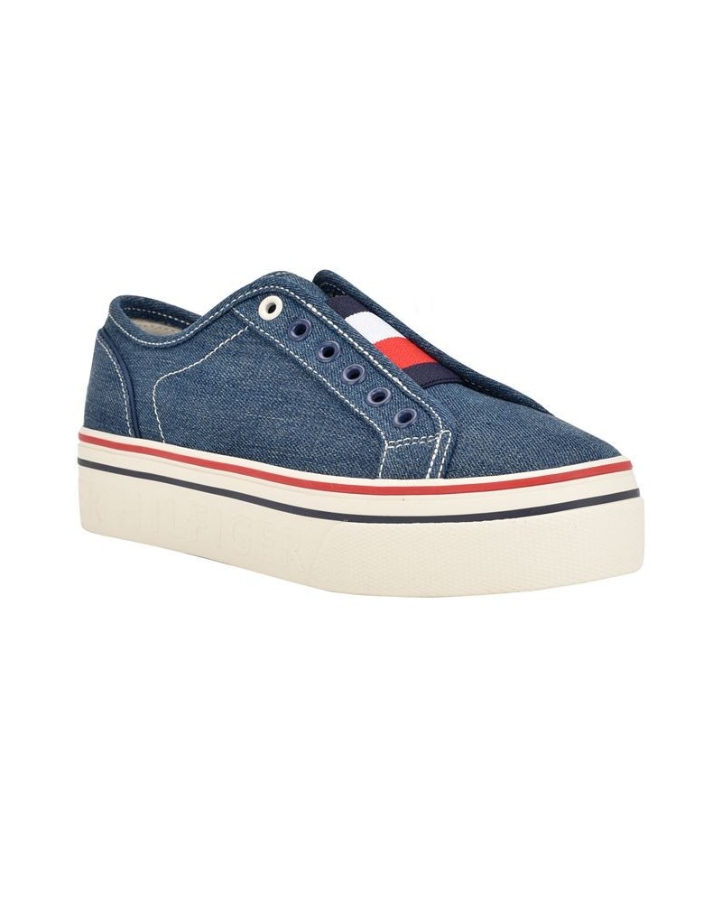 Women's Balie Casual Hi Wall Slip-on Sneakers Blue $39.50 Shoes