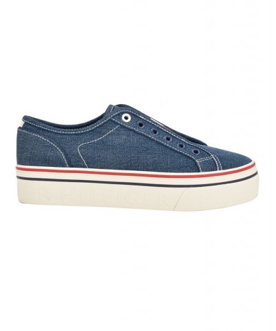 Women's Balie Casual Hi Wall Slip-on Sneakers Blue $39.50 Shoes