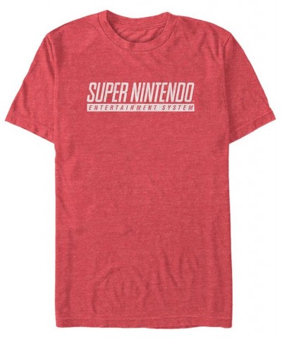 Nintendo Men's Snes Super Nintendo Entertainment System Text Short Sleeve T-Shirt Red $14.70 T-Shirts