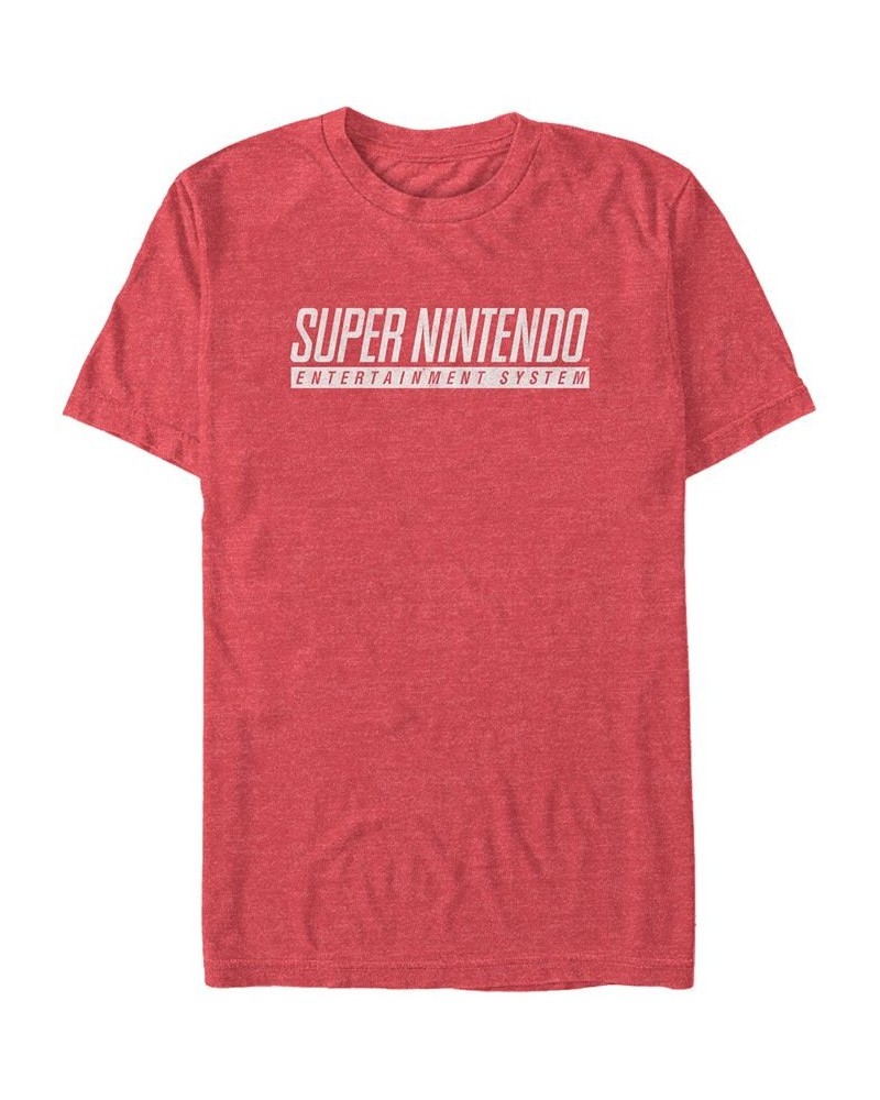 Nintendo Men's Snes Super Nintendo Entertainment System Text Short Sleeve T-Shirt Red $14.70 T-Shirts