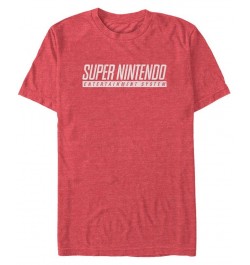 Nintendo Men's Snes Super Nintendo Entertainment System Text Short Sleeve T-Shirt Red $14.70 T-Shirts