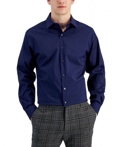 Men's Slim Fit 2-Way Stretch Stain Resistant Dress Shirt Blue Notte $22.80 Dress Shirts