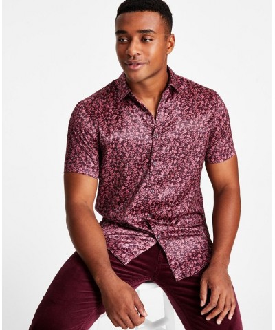 Men's James Regular-Fit Floral Ditsy-Print Shirt Red $17.03 Shirts