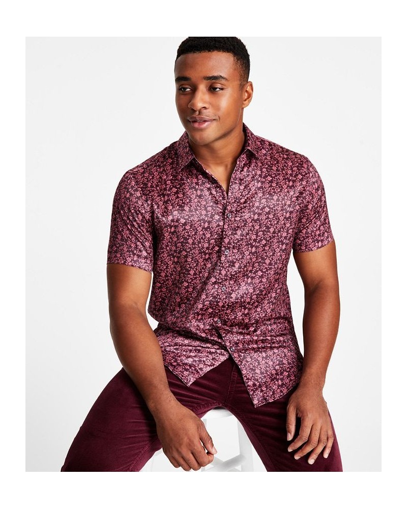 Men's James Regular-Fit Floral Ditsy-Print Shirt Red $17.03 Shirts