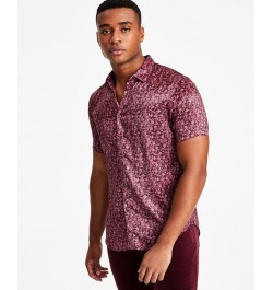 Men's James Regular-Fit Floral Ditsy-Print Shirt Red $17.03 Shirts