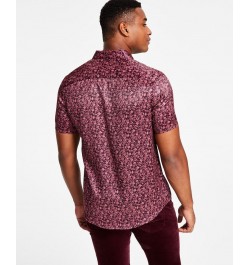 Men's James Regular-Fit Floral Ditsy-Print Shirt Red $17.03 Shirts